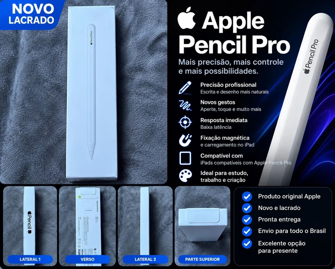 Apple Pencil Pro Original Apple - Nova e Lacrada