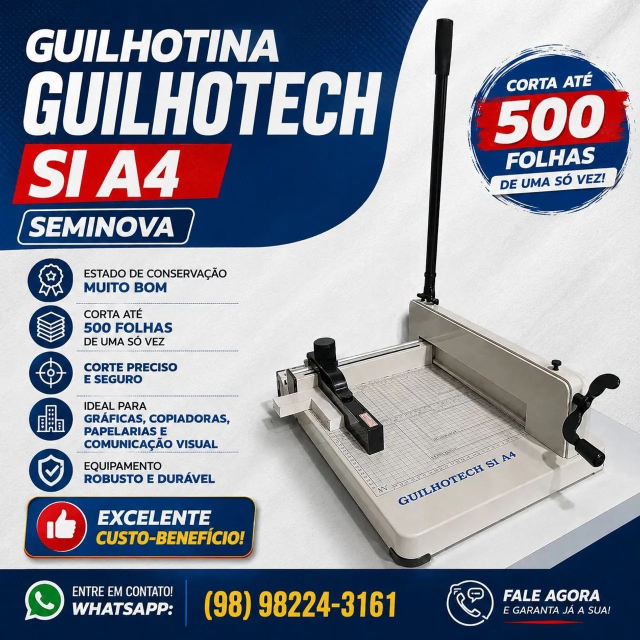 Guilhotina Seminova para 500 folhas