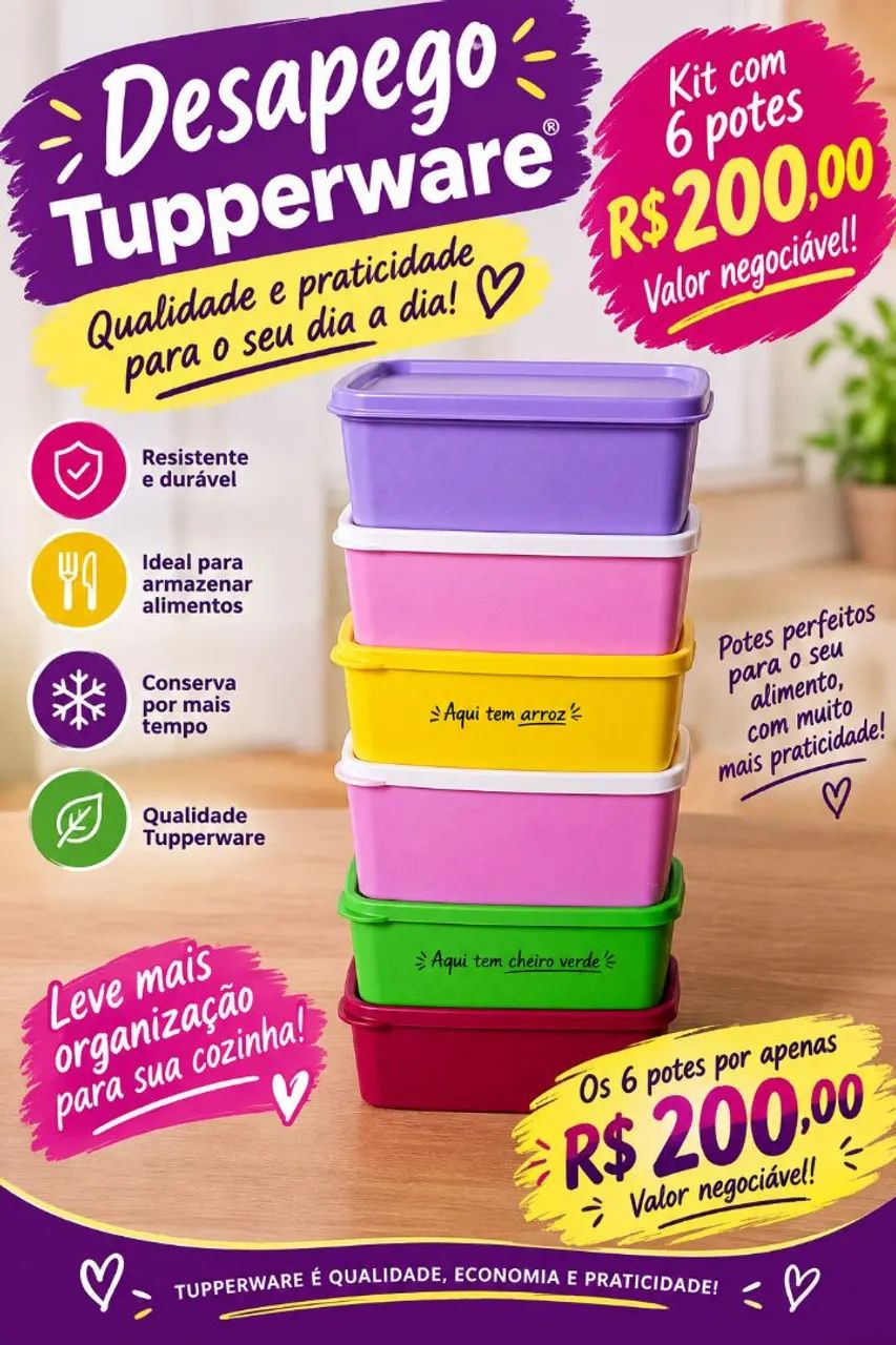 Desapegando deste potes da Tupperware  - Foto 5