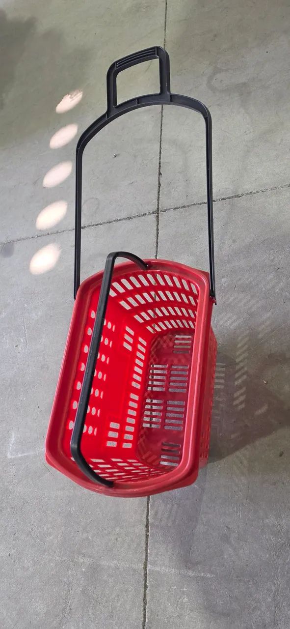 Cesta de supermercado plástica carrinho - Foto 2