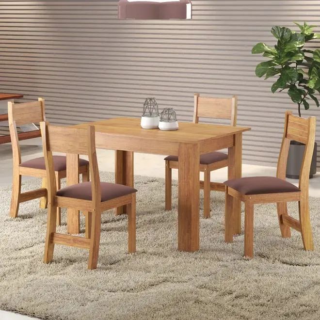 Mesa de jantar lais com 4 cadeiaras 