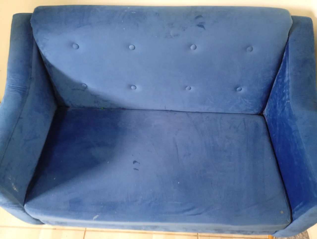 Sofá de veludo Azul 2 lugares 