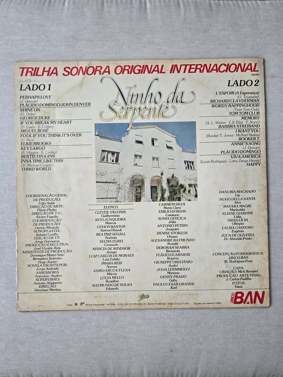 LP Disco de Vinil Trilha Sonora Novela Ninho Da Serpente Internacional 1982 - Foto 2