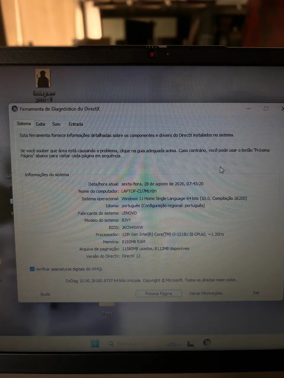 Notebook Lenovo Core i3 12ª Geração | 8GB RAM | SSD 256GB | Windows 11 - Foto 4