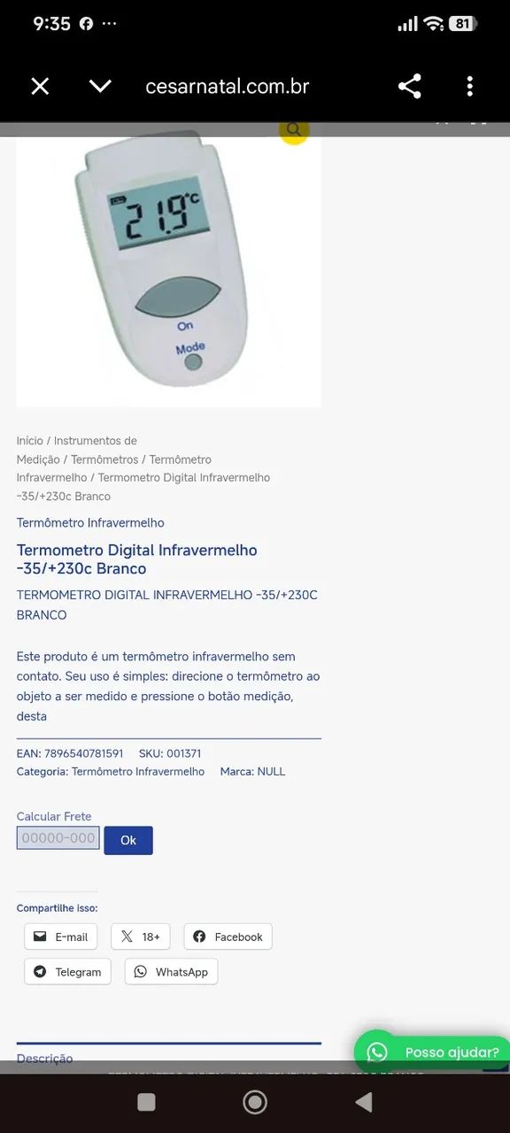 Termometro Digital Infravermelho -35/+230c Branco Modelo Lock - Foto 5