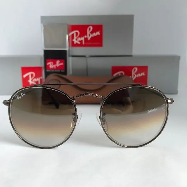 óculos de sol ray-ban ponte dupla coffee lentes de cristal