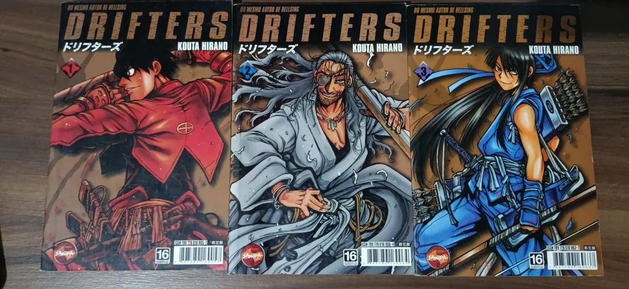 Mangá Drifters vol 1,2 e 3
