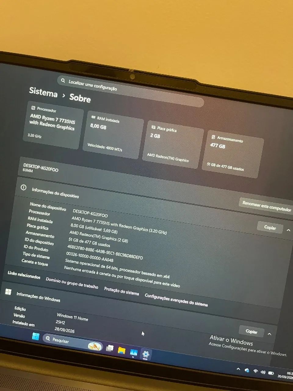 Notebook Lenovo Slim Ryzen 7 7735 - Foto 5