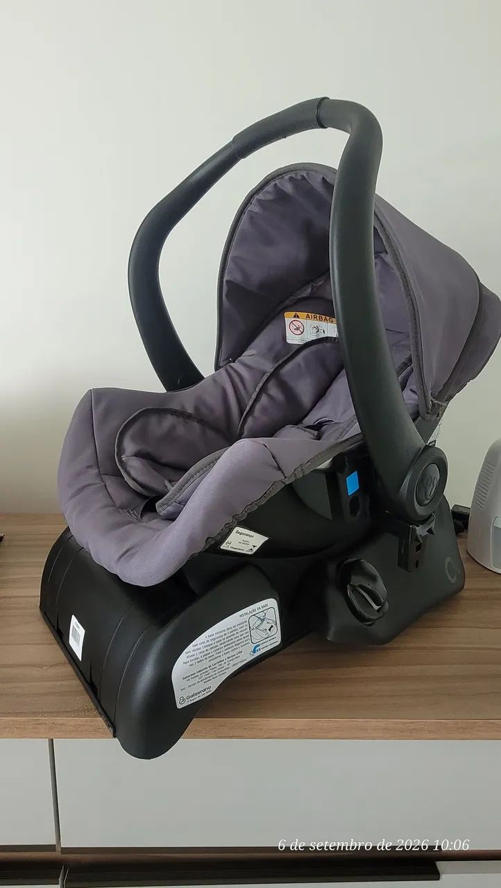 Carrinho de bebê Olympus com bebê conforto e base Galzerano - Foto 2