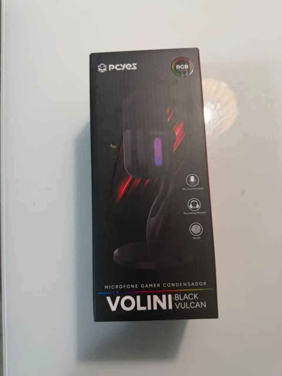 MICROFONE GAMER LACRADO VOLINI BLACK VULCAN RGB  - Foto 2