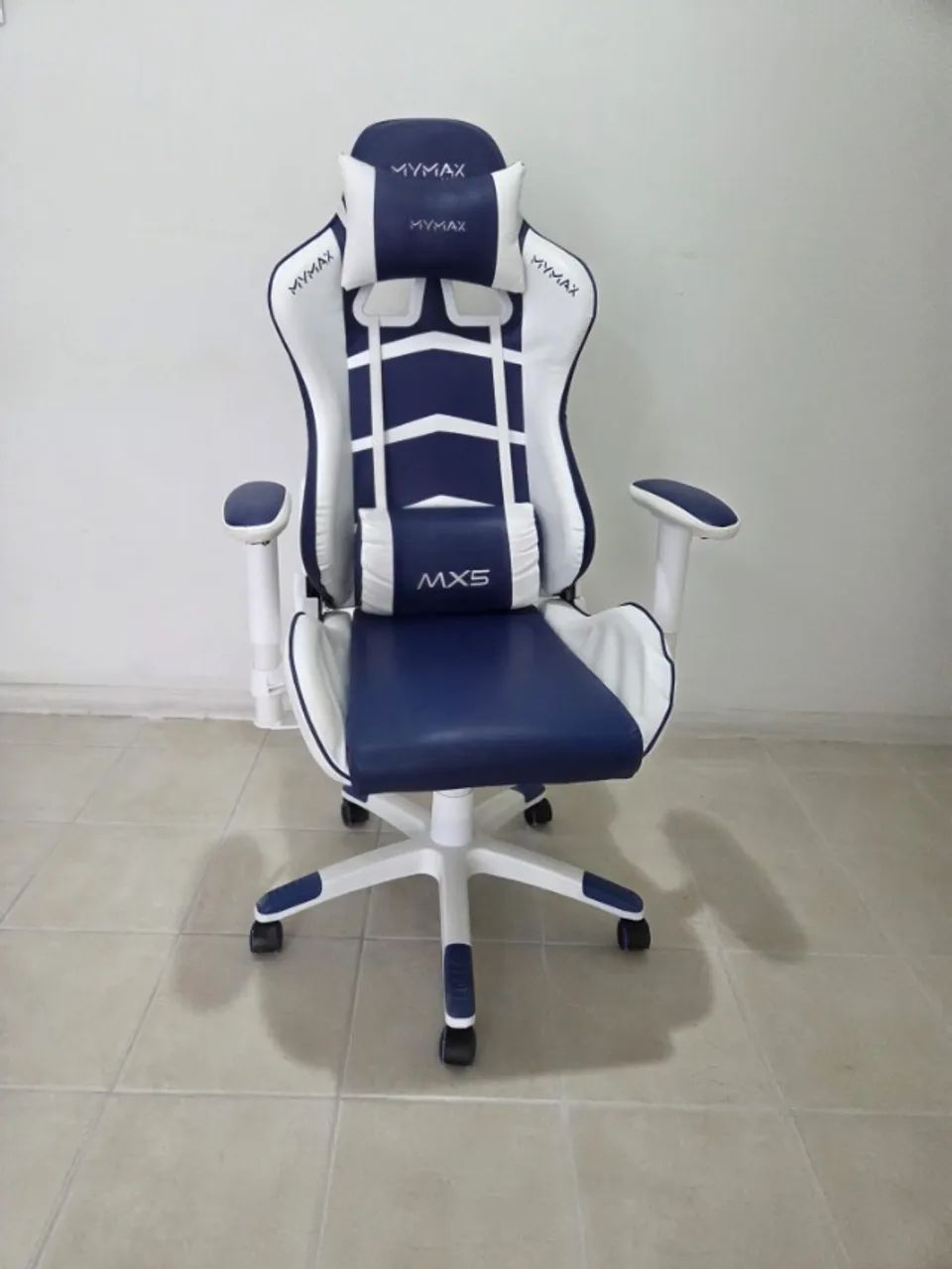 Cadeira Gamer MyMax Azul Caneta Seminova com 8 meses de uso. Veja!
