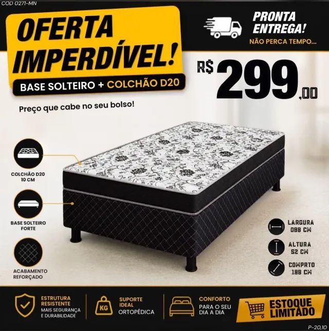 Cama Box Solteiro D20