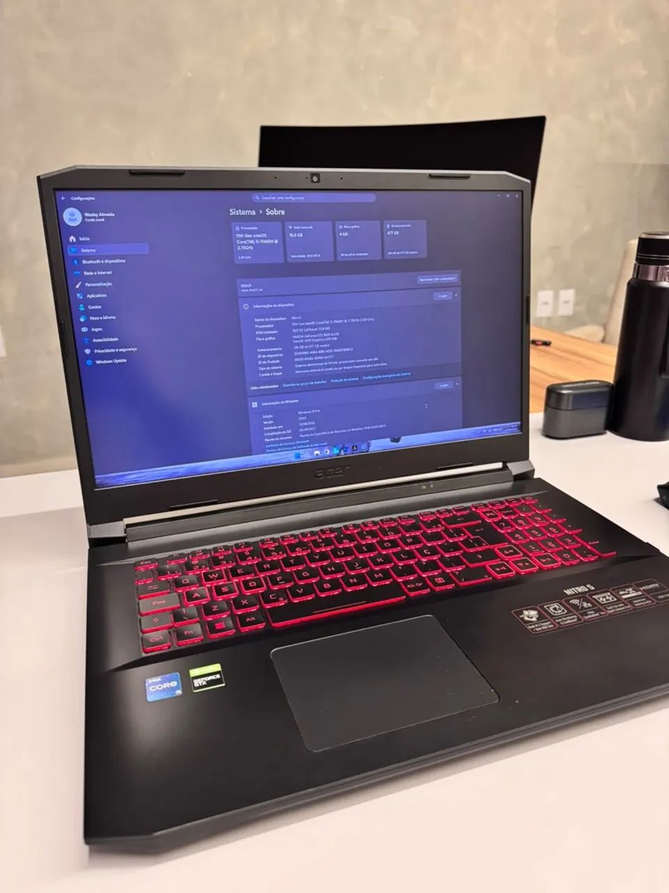 VENDO NOTEBOOK GAMER ACER NITRO 5 - Foto 2