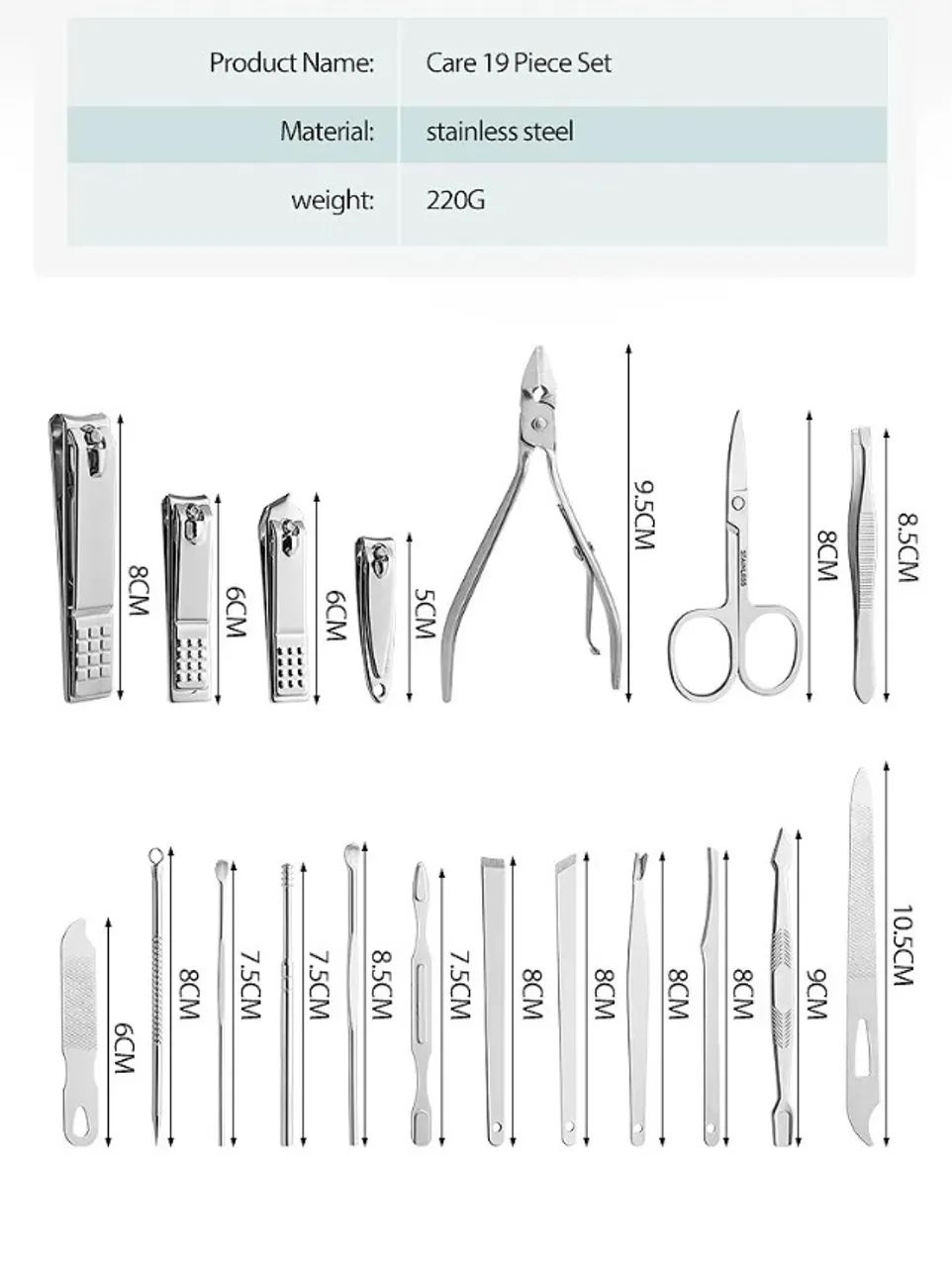Kit Manicure 19 peças com Estojo - Foto 3