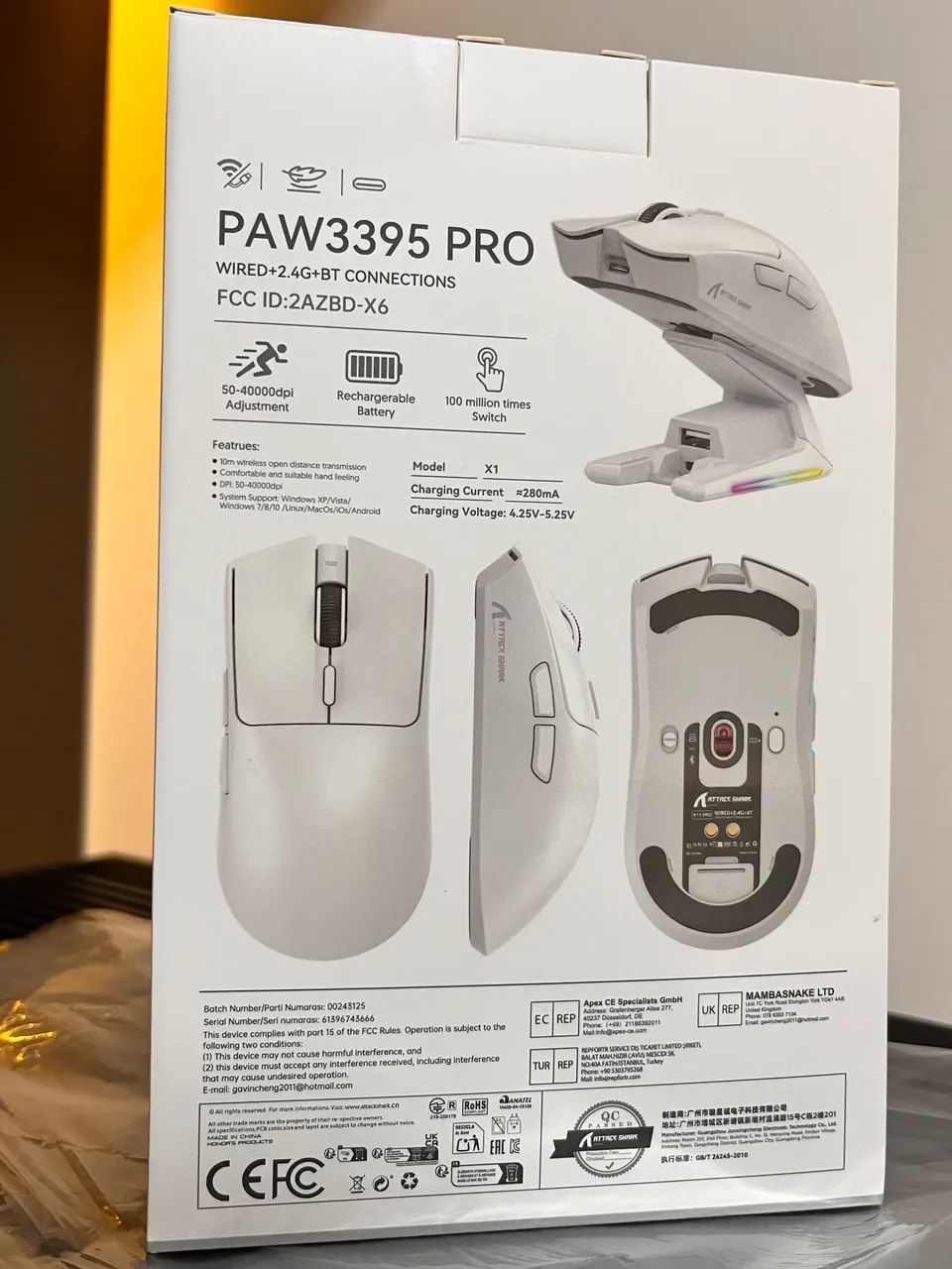 Lançamento Attack Shark X1 com PAW3395PRO (white) - Foto 2