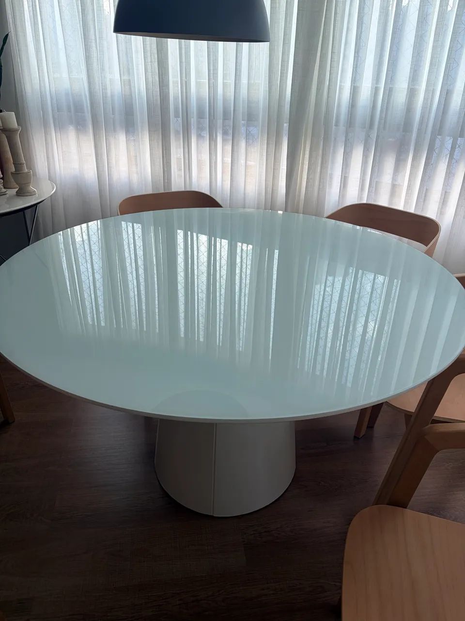 Mesa redonda branca 1,30 m Tok Stok  - Foto 2