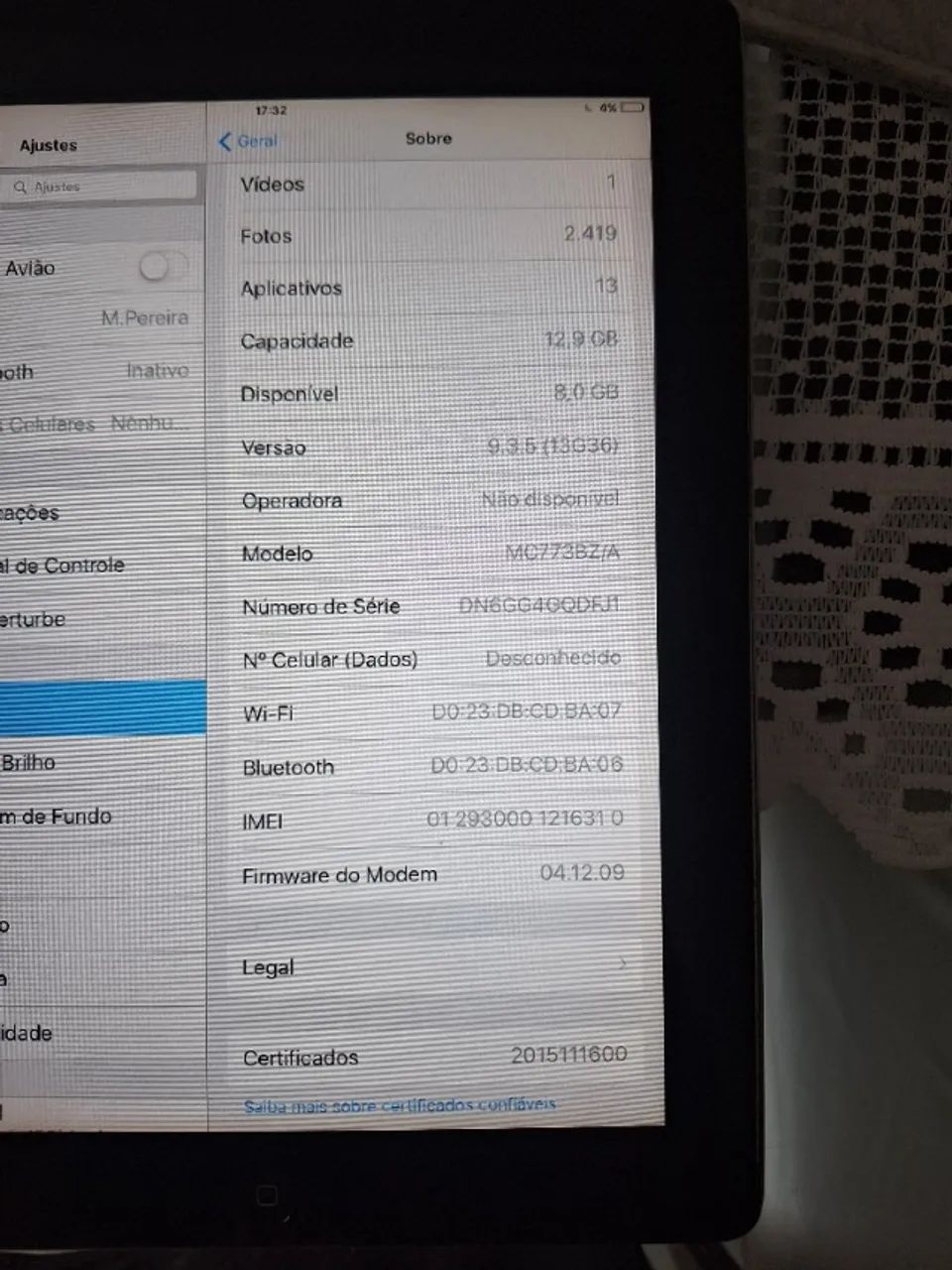 iPad Apple funcionando  iPad Apple - modelo MC773BZ/A  8 GB iOS 9.3.5 Funcionando e carreg - Foto 2