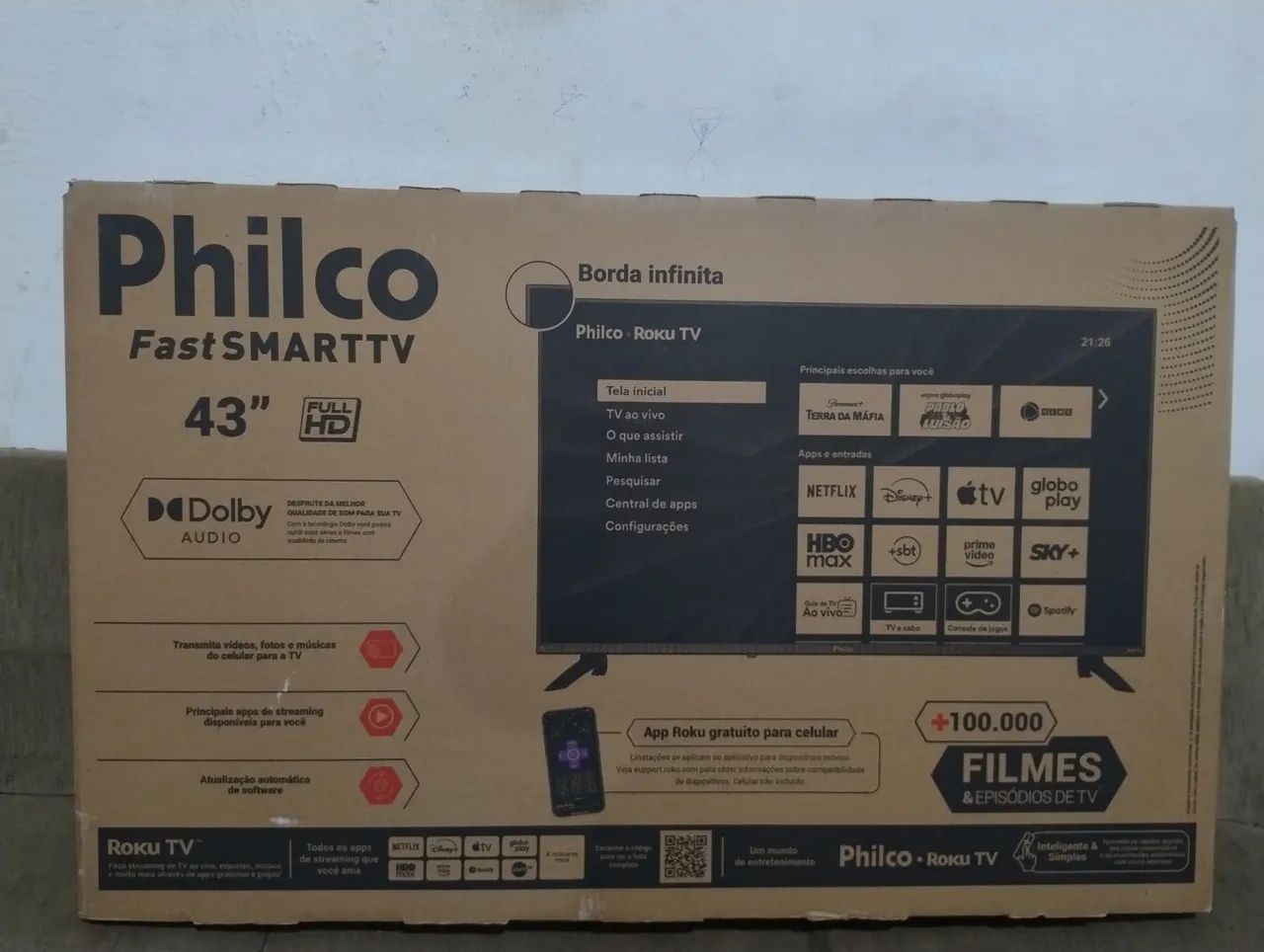 Tv Philco 43 polegadas smart borda infinita lacrada na garantia de fábrica ainda com nf - Foto 3