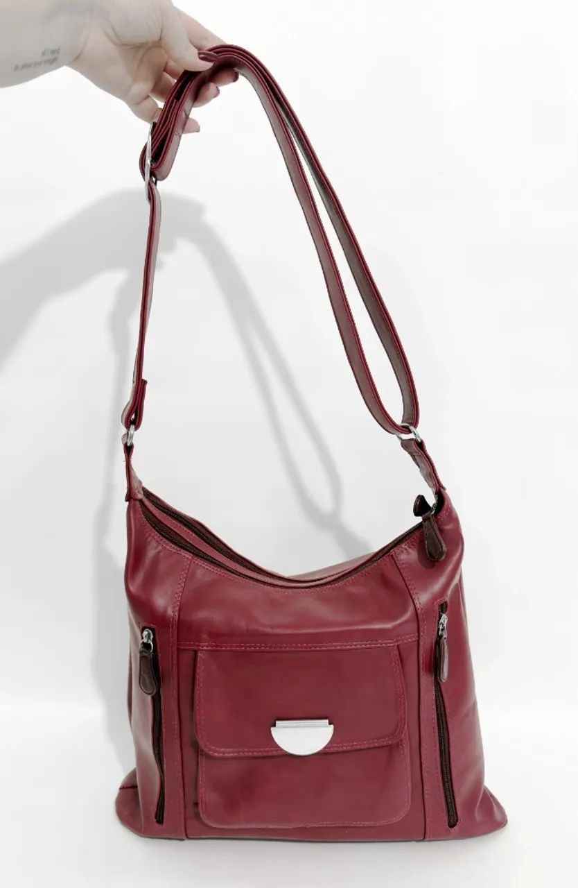 Bolsa Hobo Vermelho Bordô
