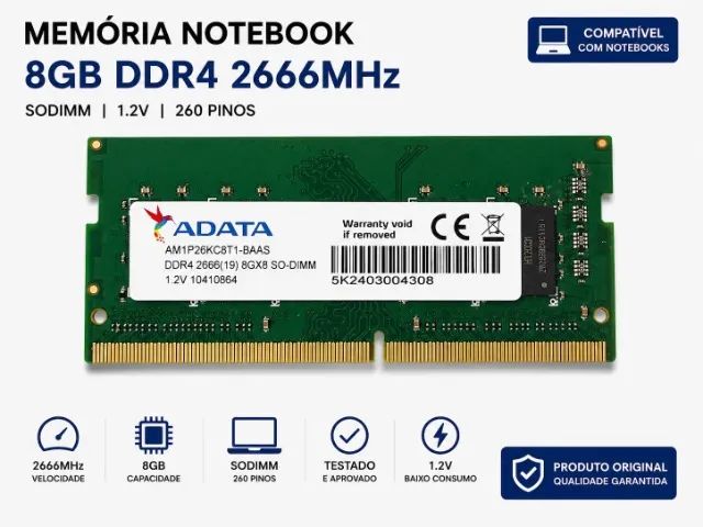 MEMORIA RAM DDR4 8GB 2666 ADATA      