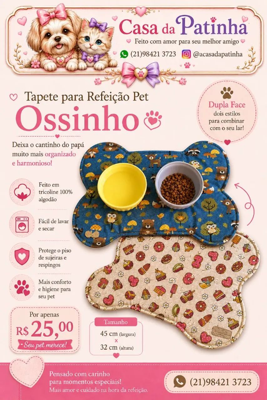 Tapete refeição pet Ossinho  - Foto 5