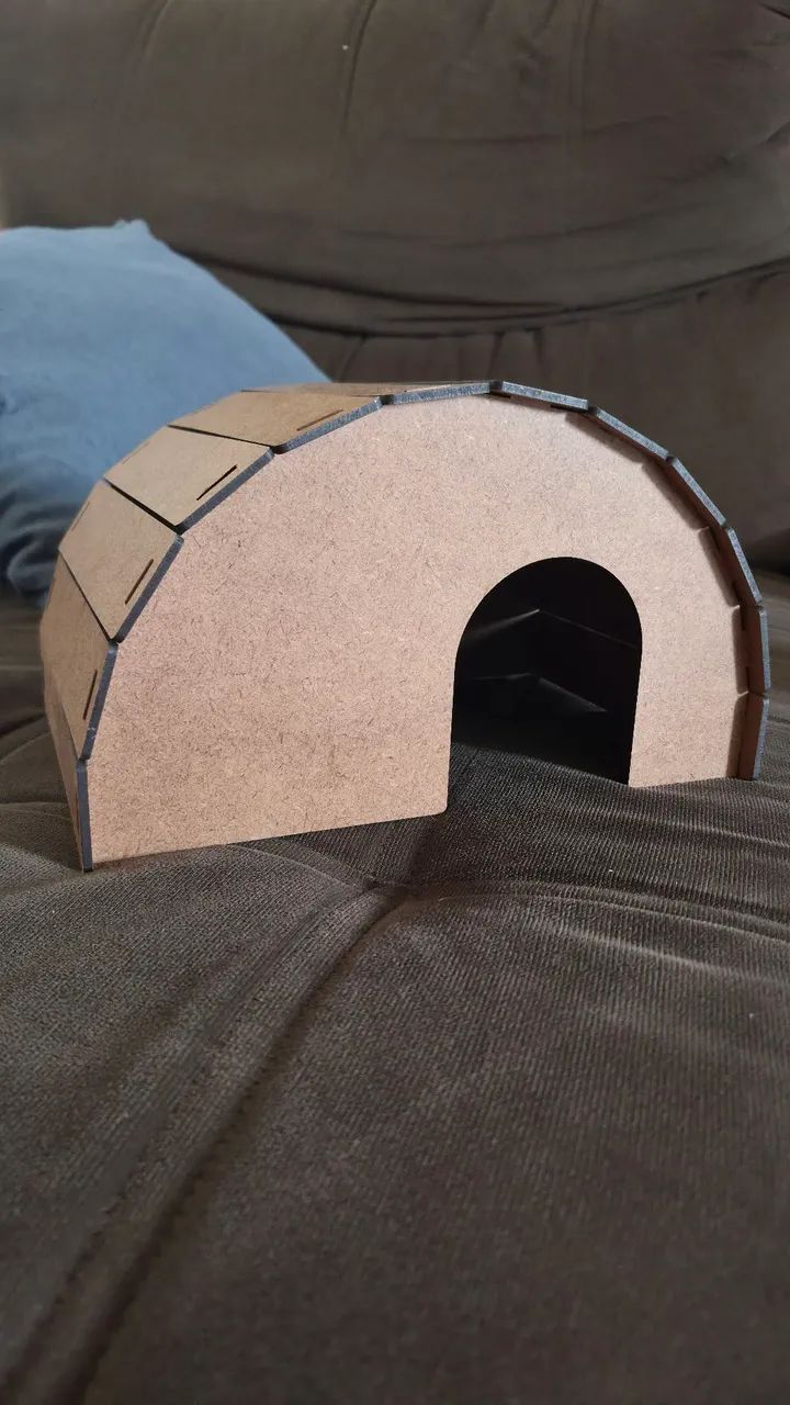 Casinha Toca de Madeira MDF para Roedores (Porquinho da Índia, Hamster)