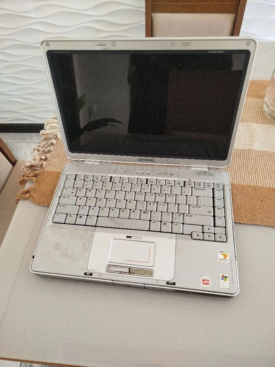 Raridade, notebook para colecionador Compaq Turion64 funcionando