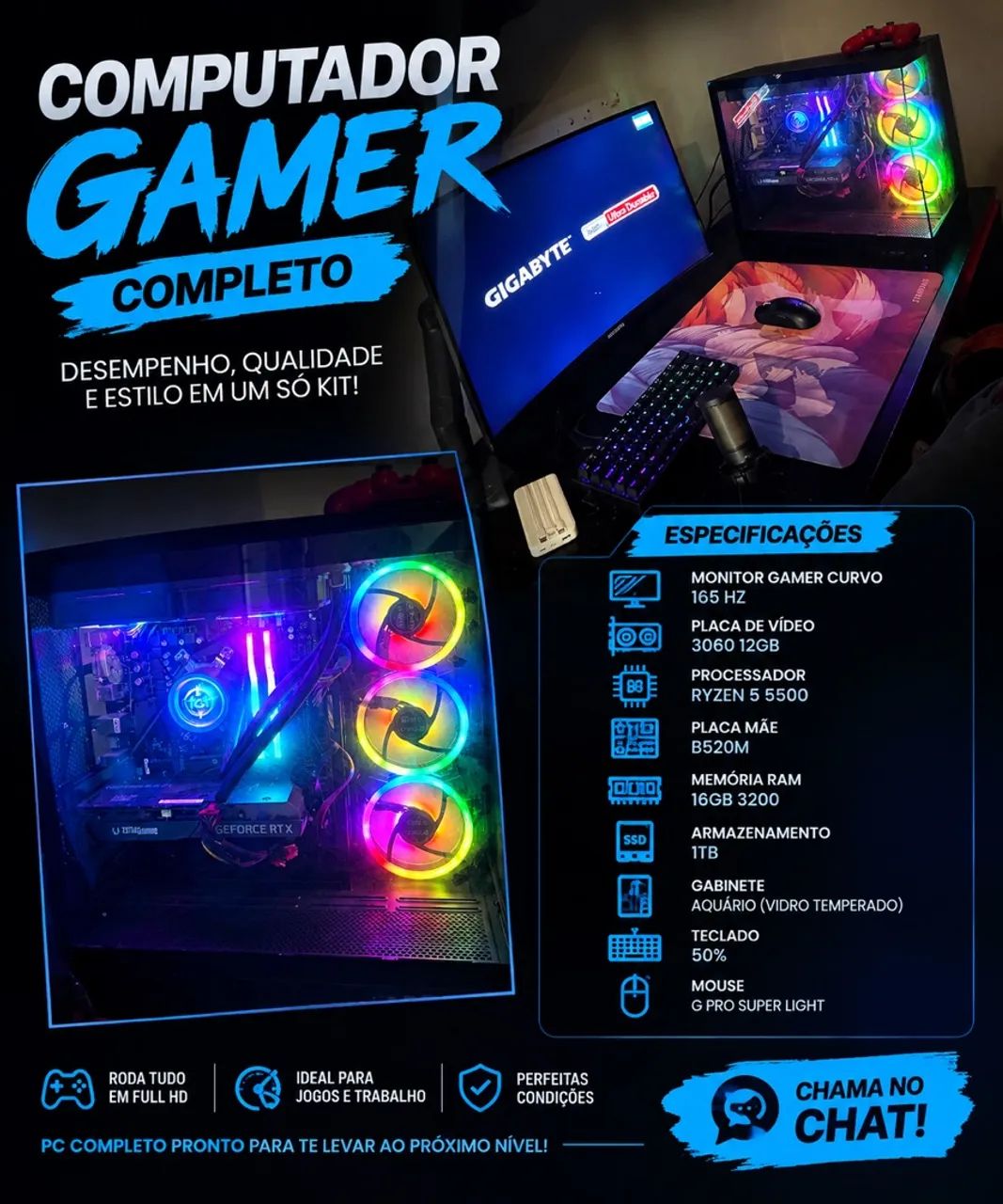 PC GAMER DE ALTA QUALIDADE