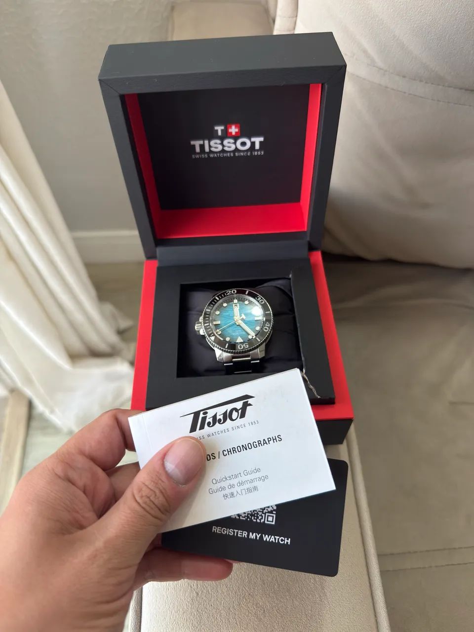 Relógio Tissot Seastar 2000 600m powermatic 80 turquesa 44mm - Foto 2
