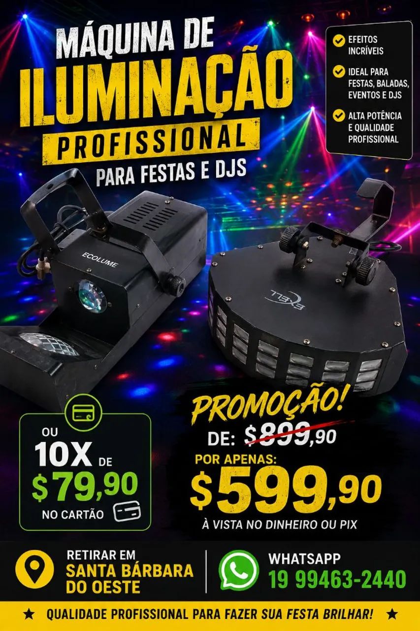 Equipamentos de iluminação profissional 