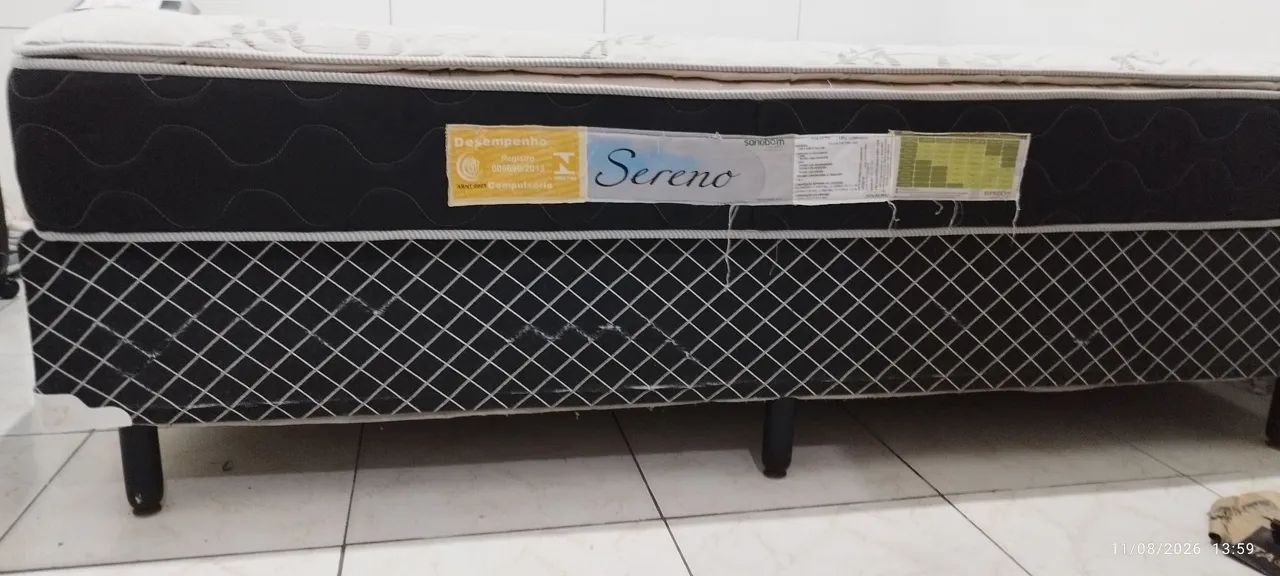 CAMA BOX 158x198x025 CM, EM ÓTIMO ESTADO - Foto 5