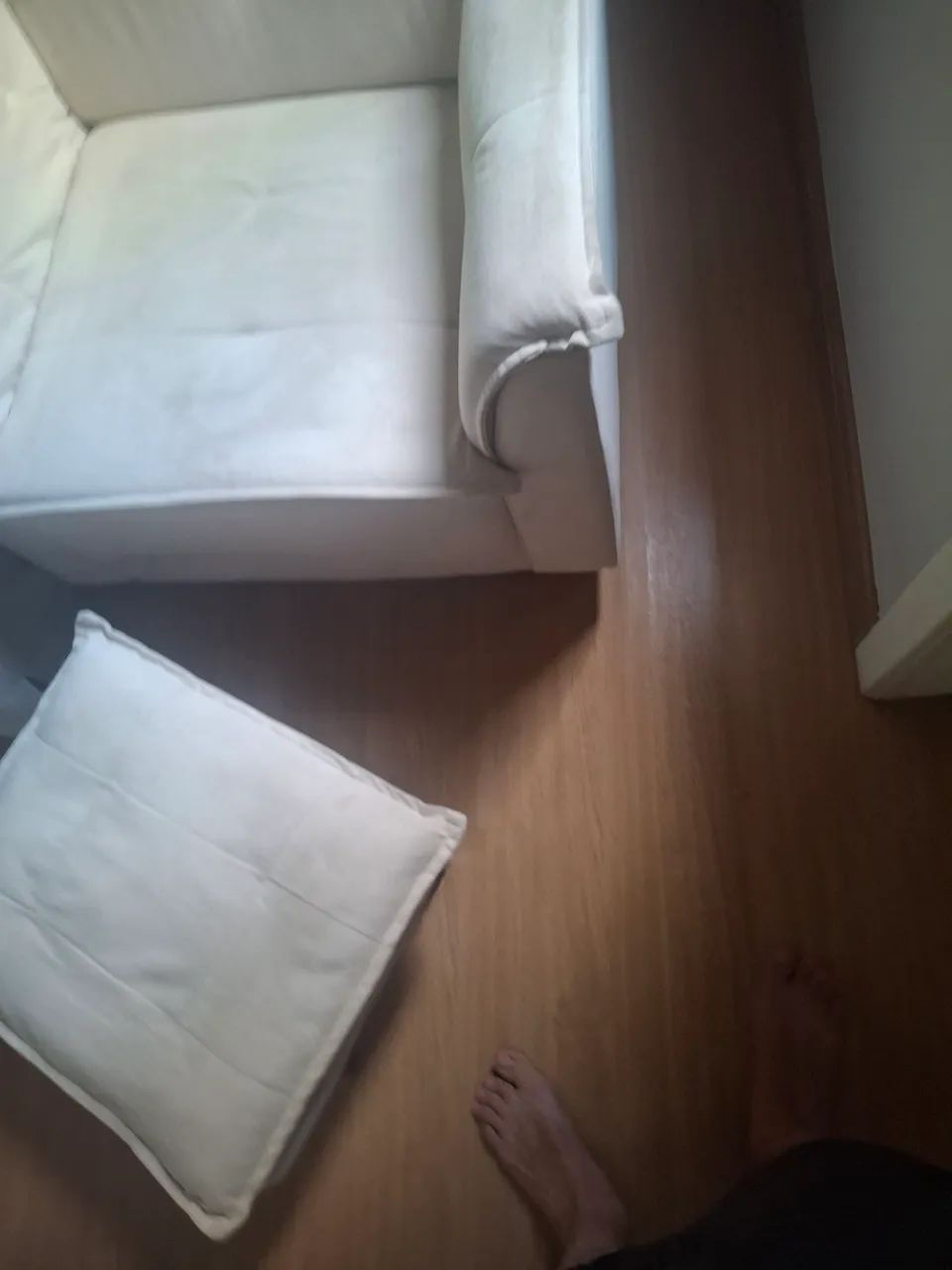 Poltrona Amamentação E Puff Ariel Bege Tana Decor - Foto 5