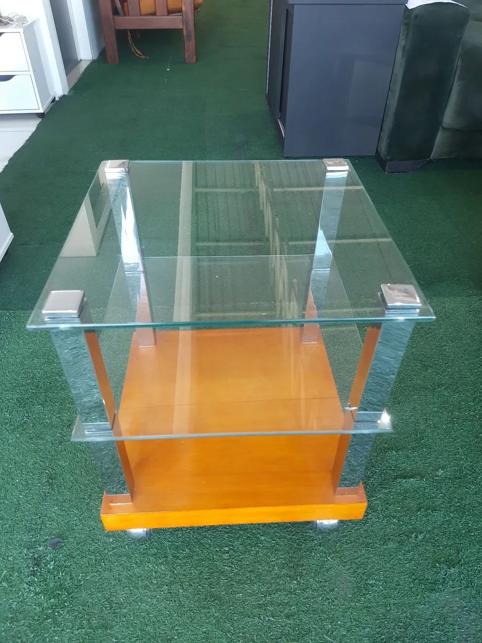 Mesa de centro de vidro com rodinhas - Foto 2