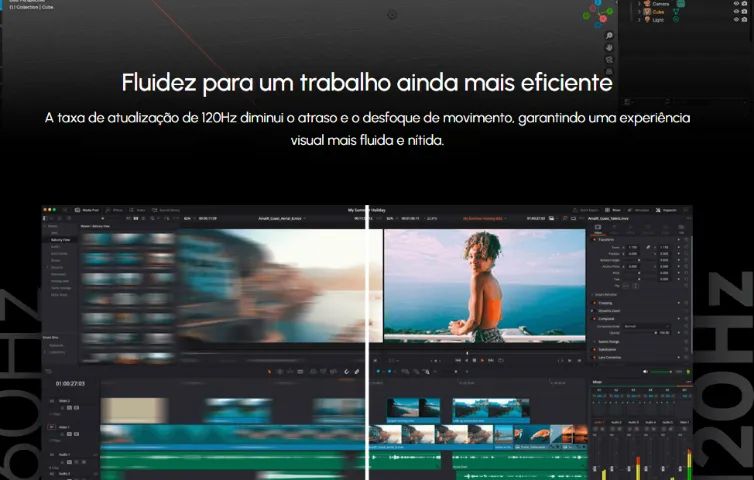 Monitor Pivot IPS 23.8" Full HD 120Hz GIRA 90graus Branco - Foto 5