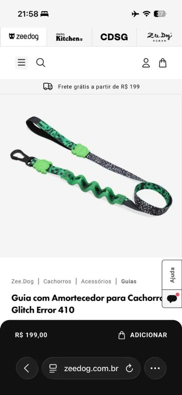 PEITORAL ANTIPUXÃO E GUIA COM AMORTECEDOR ZEEDOG - Foto 2