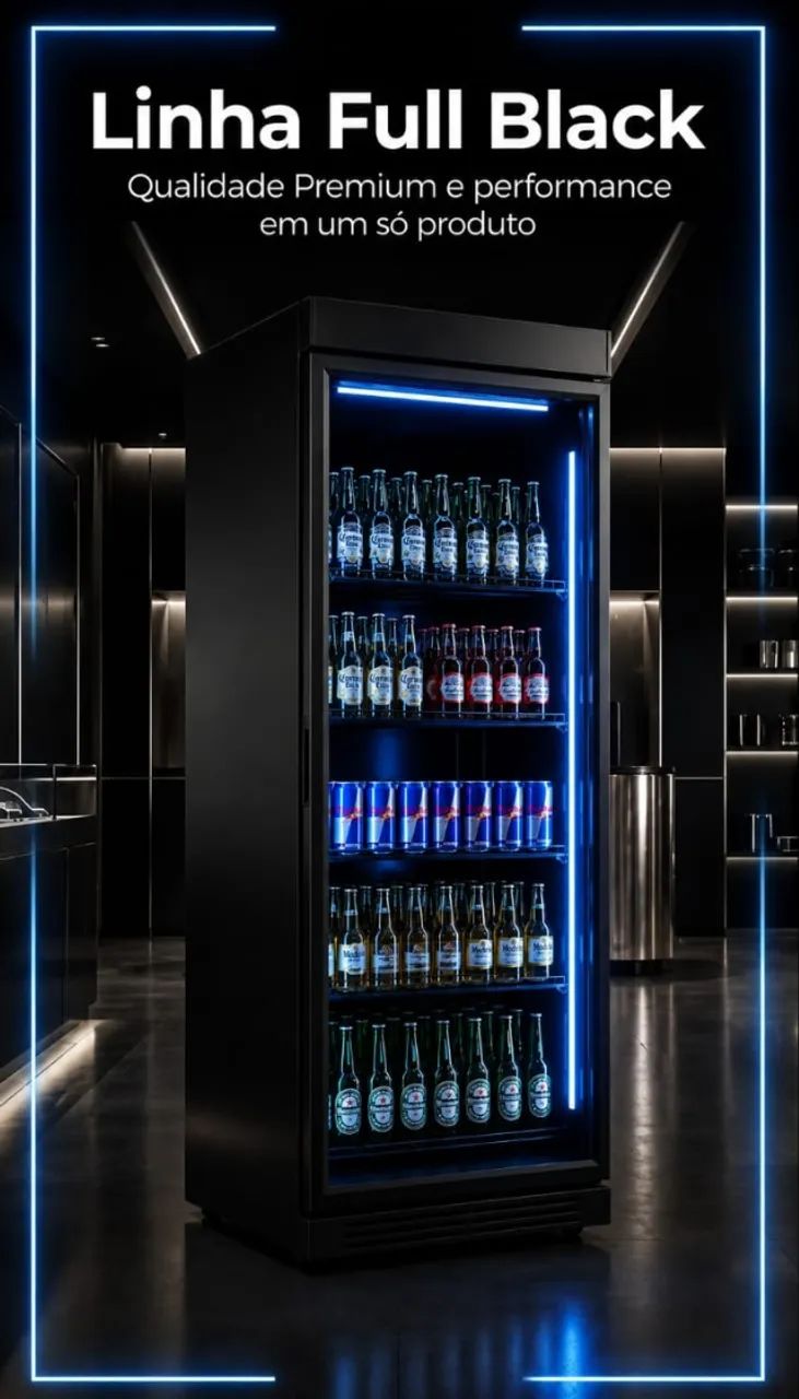 AL - Cervejeira Expositora Imbera 569L - Full Black Premium