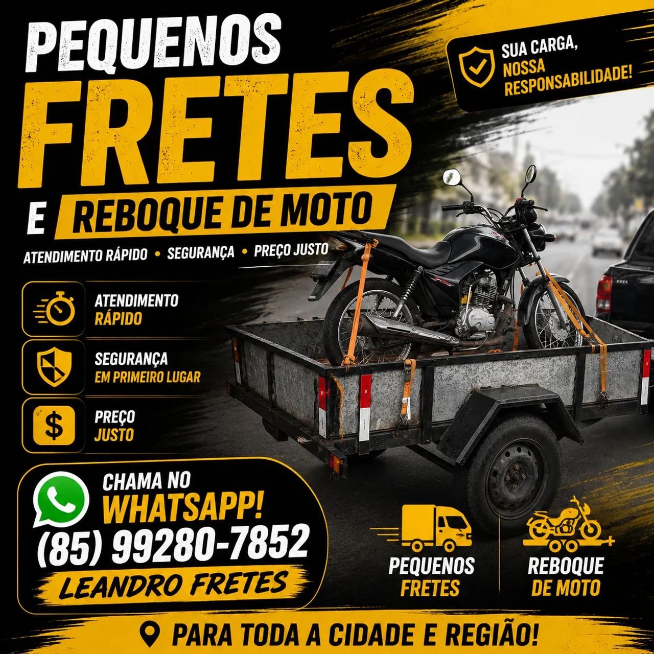  Reboque de moto com rampa e frete em geral - Foto 3