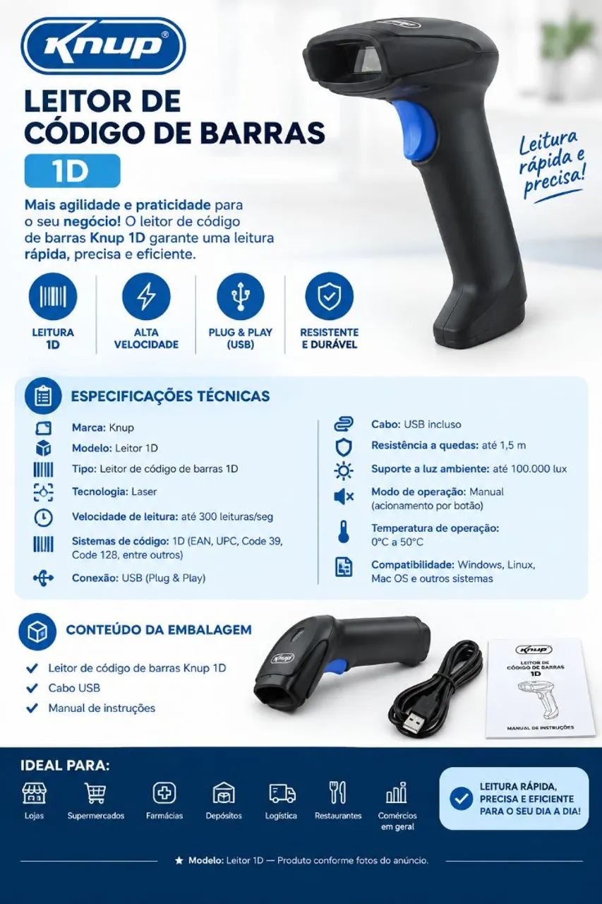 Vendo leitor de código de barras