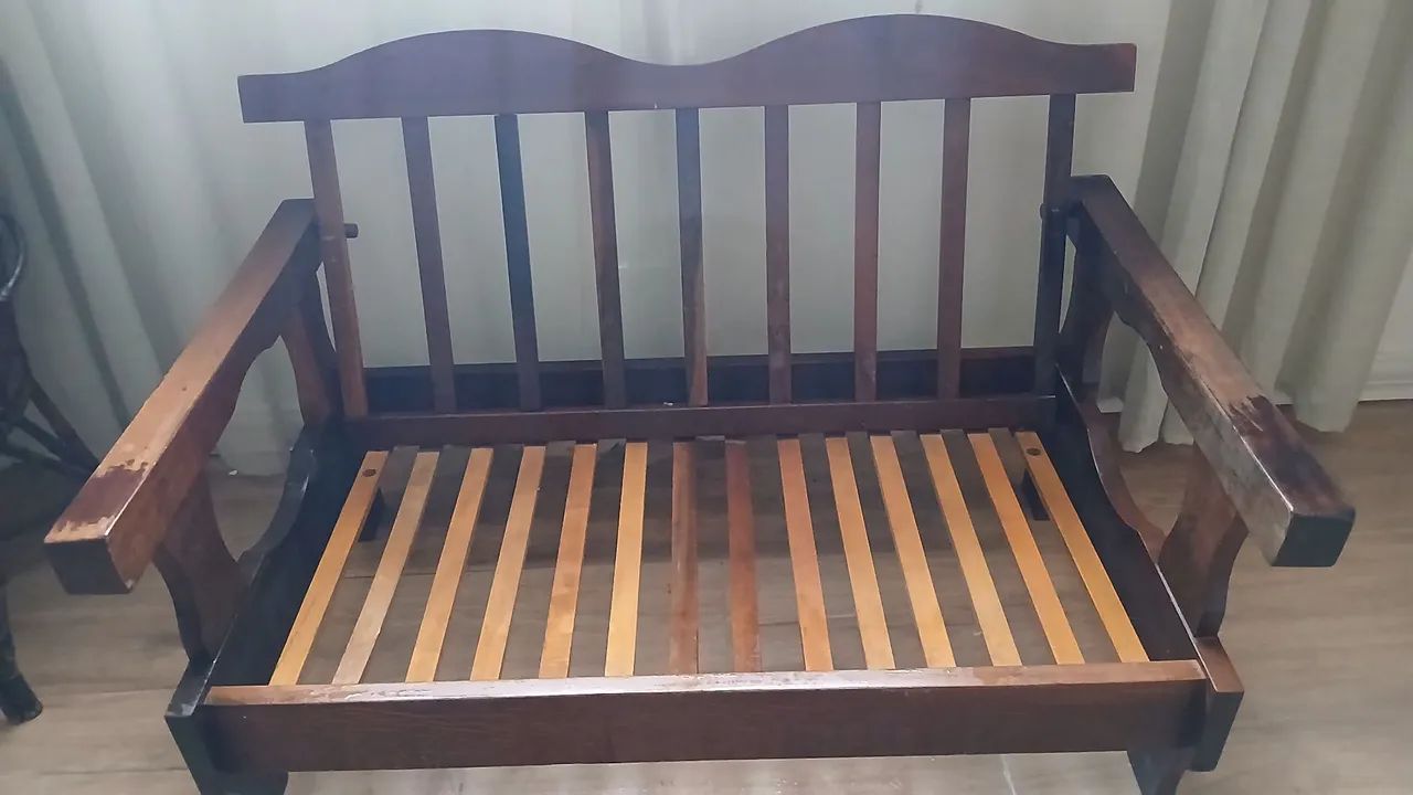 Sofa de madeira Ipê 2 lugares  - Foto 4