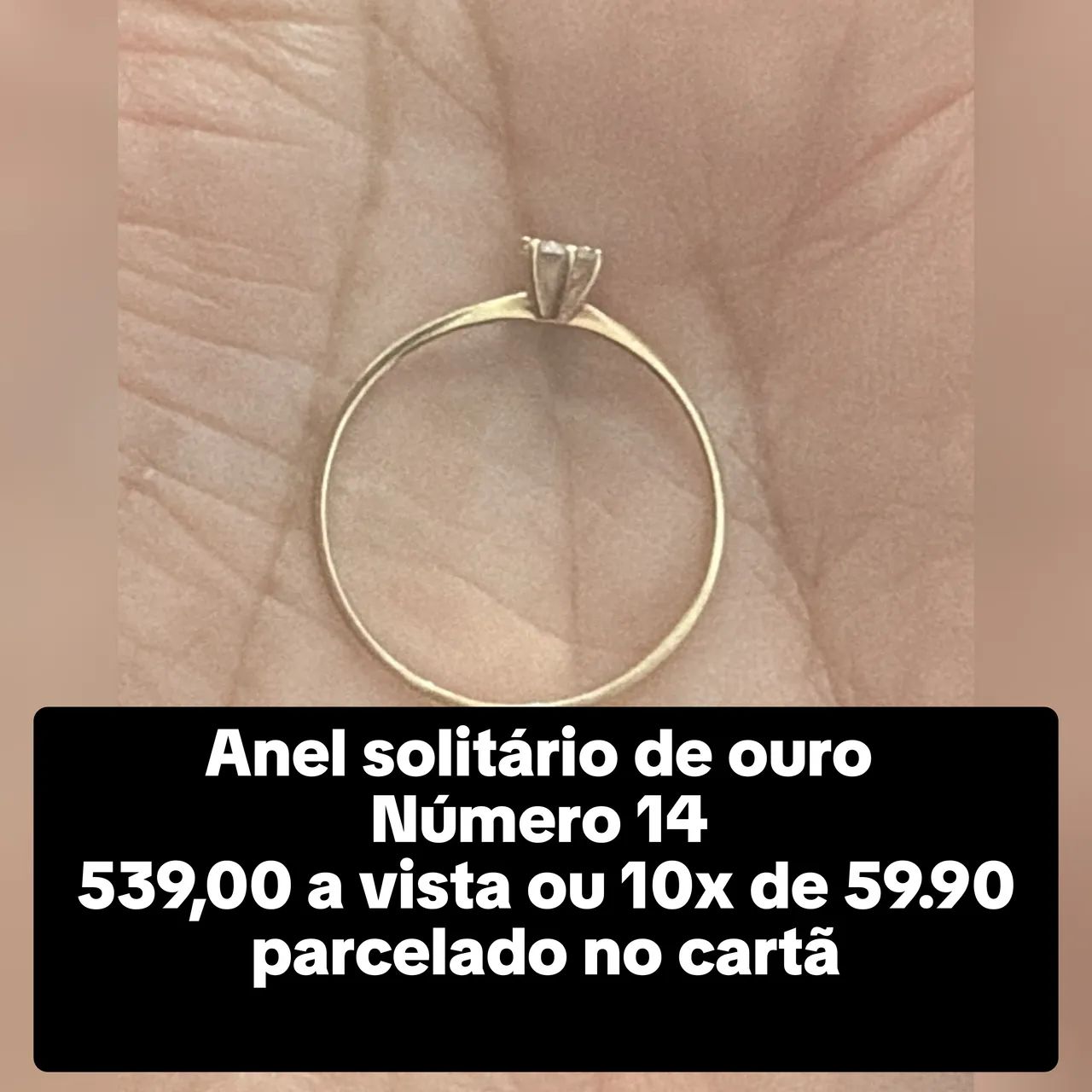 Anel solitário de ouro  - Foto 5