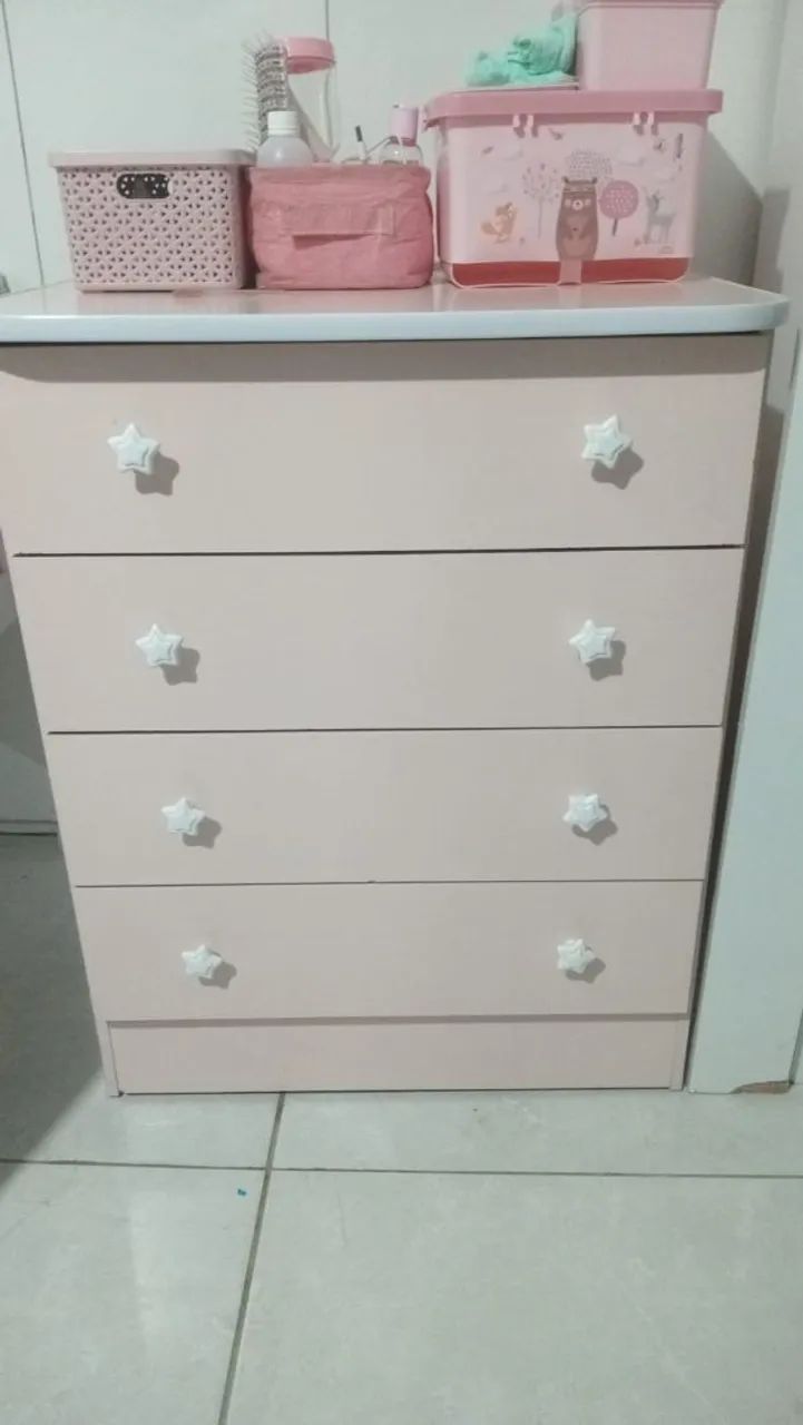 Cômoda de bebê Rosa bebê 