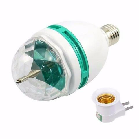 Lampada Globo De Luz Led Rgb Giratória Bola Maluca + Brinde