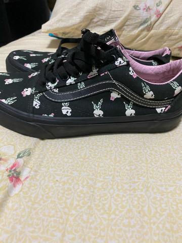vans preto e rosa
