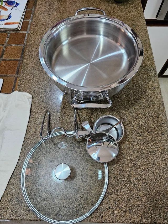 Réchaud Tramontina 3L, completos tampa de vidro e fogareiro. - Foto 4