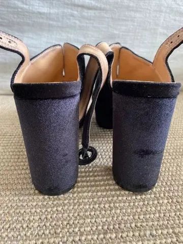 Sandália Feminina N° 36 Veludo Preto Luíza Barcelos - Foto 5