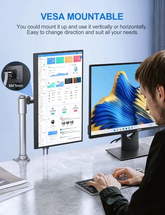 Monitor Portátil 18,5 Uperfect 120hz Extensor Tela Notebook - Foto 2