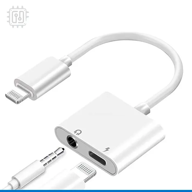 Adaptador de Fone de ouvido P2 para iPhone Dual Lightning Carrega Com Fone 2em1
