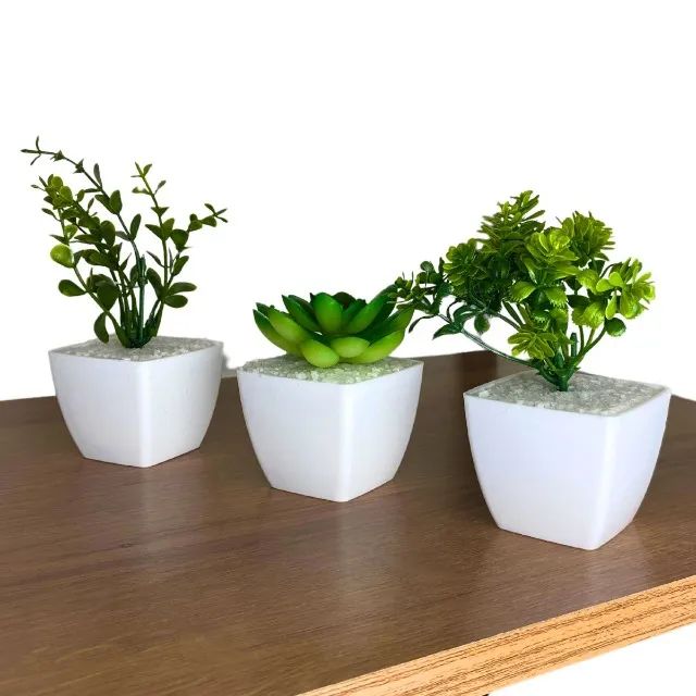 _Jogo de Flores Artificiais com Vaso_ - Foto 4