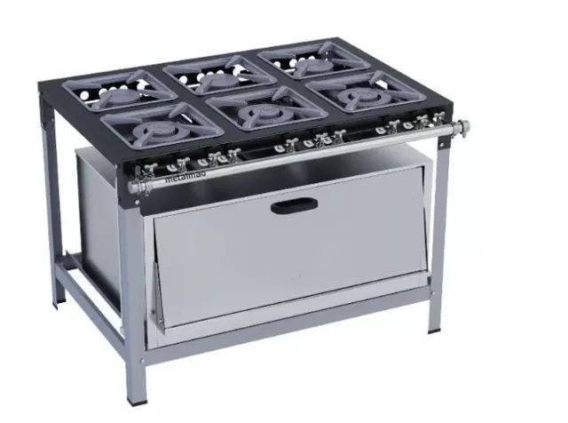 Fogão Industrial 4,6 e 8 bocas com Super Forno. P. Entrega. Rei do Inox