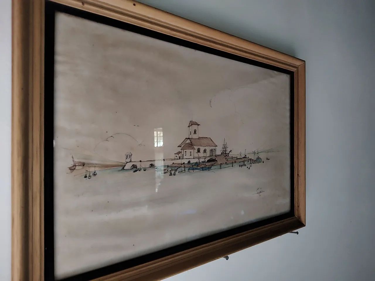 Desenho Nanquim 77 assinado moldura  - Foto 4